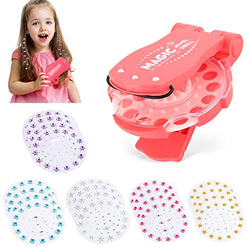 iJiZuo Kit di Bellezza per Capelli con 300 Gemme, Accessori per Capelli per Spara Brillantini per Capelli, Macchinetta Brillantini per Capelli per Ragazze e Bambine