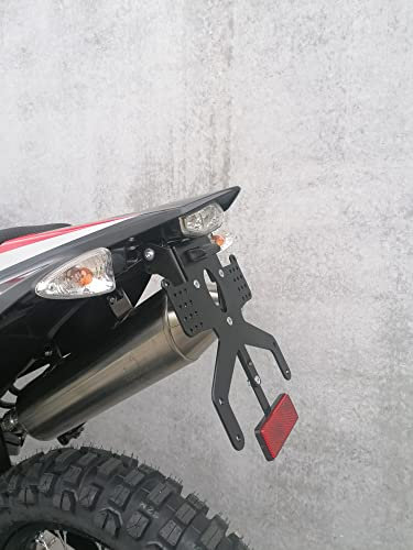 Kennzeichenhalter GroFaTec REVO für Aprilia RX125 / SX125 2018-2022 Kennzeichenträger Enduro RX 125 Supermoto SX 125 Nummernschild Träger Halter kurzes Heck Heckumbau Kennzeichenhalter sx125 rx125