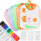 PiliStar Baby Lätzchen Zum Bemalen Set 12 Stück, Babyparty Lätzchen Bemalen Set, with 12 Textile Pens & 3 Colouring Stencils, Bib Painting for babyparty spiele