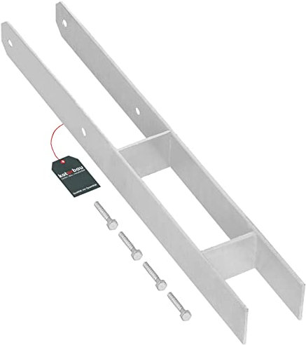 KOTARBAU® H-Pfostenträger Feuerverzinkt für Beton Breite 71 mm Gesamthöhe 600 mm Materialstärke 5 mm für 70 mm Pfosten H-anker Pfostenanker zum Einbetonieren Pfostenträger Pfostenschuhe mit Schraube T