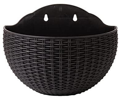 FIOERDTUIE Blumentopf Wand Hängekorb Pflanzgefäß Garten Pflanzenbehälter Exquisite Outdoor Vollfarb Blumentopf Balkon Ornamente, Schwarz/L