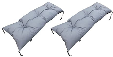 Sitzkissen und Bankauflage 120x40 cm - Palettenkissen Outdoor Wasserdicht - Pallettenpolstern - Hollywoodschaukel Auflage - Gartenstuhlauflagen Hochlehner Auflagen (Set 2) Grau