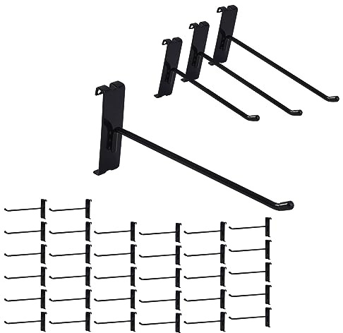 7RiversART Gitterwandhaken, 20,3 cm, 32 Stück, mit Schutzkopf für Gitterwand, robuste Gitterwand-Display-Haken für Gitterwandplatte, Schwarz