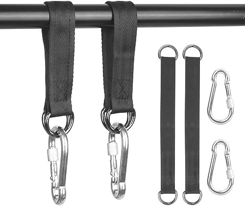 elthmpr Schaukel Befestigung, 2 Stück Hängematte Befestigung mit 2 Schwerlast Karabinern D-Ringen, Hängematte Baumbefestigung für Baumschaukelsitz, Hängematte, Planke