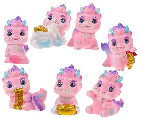 COHEALI Spielzeug 7 Stück Dekoration Basteln Miniatur-Drachenfiguren Drachenfigur Winziger Drache Cartoon-Drachenfiguren Miniatur-Drachen Verzierung Puppenornamente Statue Harz