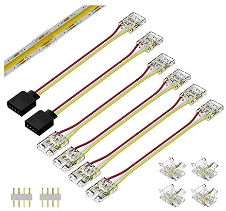 ziyuan 10-mm-Stecker für CCT-abstimmbare COB-Lichtverbinder, Lichtleiste, 3-polig, lötfreie Klemmenverlängerung, Anschlussset