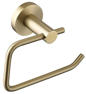 Bristan RD BB Round Toilet Roll Holder, Brushed Brass