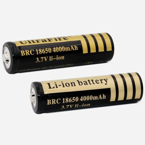 3.7V 4000mAh Rechargeable Lithium Batteries Large Capacity Button, for LED Flashlight, Emergency Lights, Electronic Devices, Etc,2 pcs