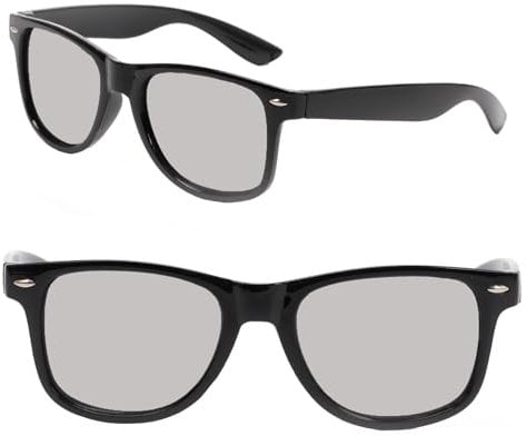 VANANA Classic Retro Sunglasses Vintage Black Square Frame for Men Women Outdoor Fishing Driving Climbing (Silver Mirrored Lens, Pack of 1 Pair)