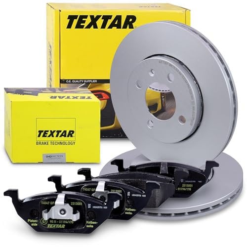 TEXTAR Bremsenset Vorderachse inkl. PRO Bremsscheiben vorne Ø 256 mm außenbelüftet und Bremsbeläge vorne Kompatibel mit SEAT Mii (KF1, KE1), SKODA CITIGO (NF1), VW UP (121,122, 123, BL1, BL2, BL3)