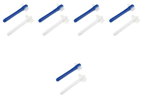 FRCOLOR 10pcs Dual Cleaning Toothbrushes False Dedicated Cleaning Brush for Cleaner Travel False Cleaner