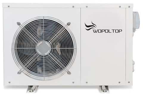 WOPOLTOP Pompa di calore per piscine da 20.000 BTU - per piscine e spa fuori terra e spa, 5,6 kW elettrica per piscine con scambiatore di calore in titanio, 110 V ~ 120 V/60 Hz, fino a 6000 galloni