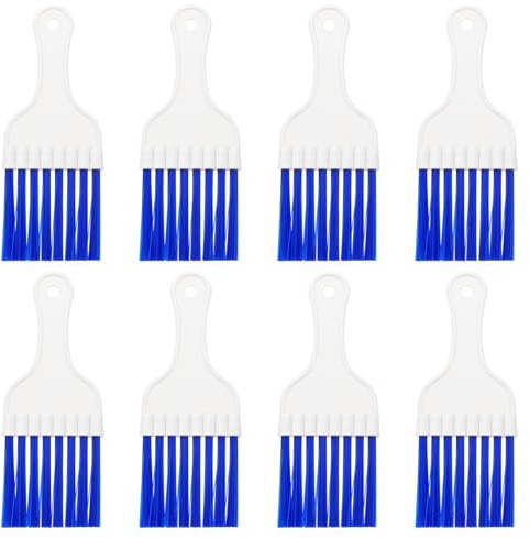 PATIKIL Air Conditioner Fin Comb, 8Pcs Plastic Whisk Brush Condenser Cleaning Brush Refrigerator Coil Fin Cleaner Radiator Repair Tool for AC Unit, White Blue