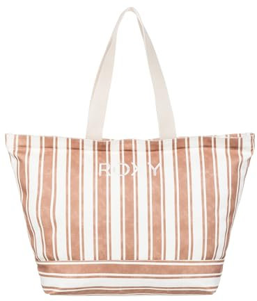 Roxy Strippy Beach Große stilvolle Tragetasche, Camel Sand Stripe, Camel Sand Stripe, Einheitsgröße, Strippy Beach Große stilvolle Tragetasche