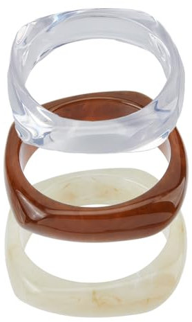 UNICRAFTALE Braccialetto Rigido in Resina Acrilica Retrò Geometrico, Avvolgente Irregolare Colorato Quadrato