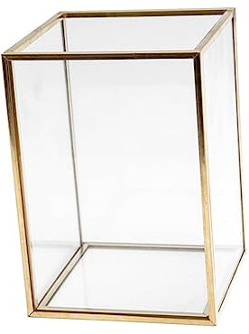 MERRYHAPY Pen Holder Storage Tube Makeup Brush Holding Container Makeup Tool Storage Box for Desktop Organization Material Gold Rim for Storing Cosmetics Bathroom Vanity Table