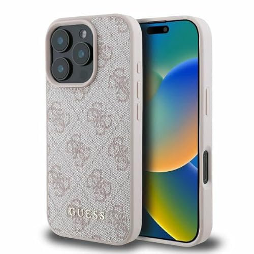 CG Mobile Guess GUHCP16LG4GFPI Case for iPhone 16 Pro 6.3 Inch Pink Hard Case 4G Classic