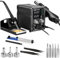 TLBZK 878D 2-in-1 Hot Air Soldering Iron Station Kit for Rework, Desoldering Pump, 5 Soldering Tips, 3 Hot Air Nozzles,Tweezers, IC extractor