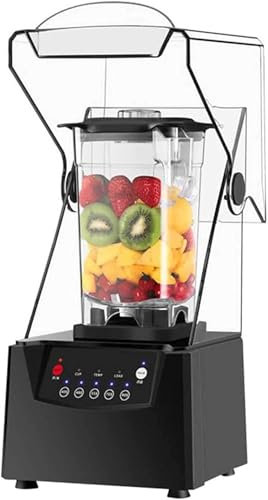 Licuadora para batidos – Batidora comercial de 2 litros con caja de sonido, cuchilla de 17000 rpm y trituradora de hielo, máquina de cocción silenciosa de pared rota para bebidas de frutas, con tapa,