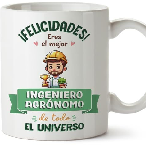 MUGFFINS Tazas para INGENIERO AGRÓNOMO hombre - En Español - Mejor Universo Trofeo - 11 oz / 330 ml - Regalo original y divertido