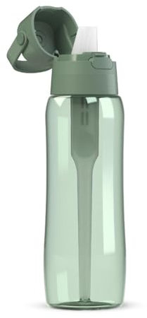BRITA Botella de Filtro de Agua SOLID Salvia, 0,7 L - con Filtro de Carbón activado que mejora el pH, sin BPA, Elimina el sabor y el olor a cloro, fabricada con resistente Tritan™