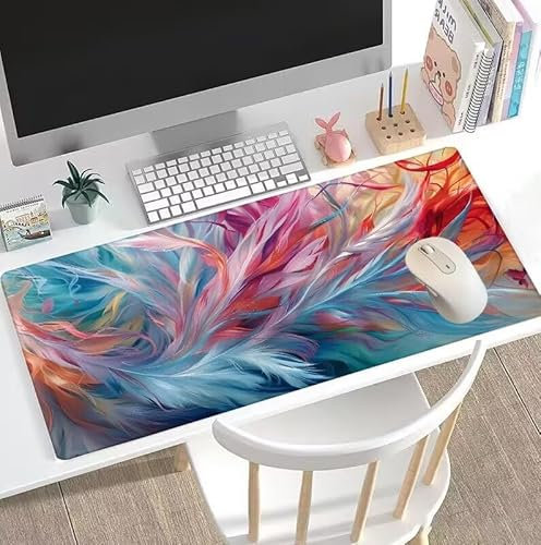 Tapis de Souris Coloré Tapis de Souris Gamer XXL 1600x800x3mm Gaming Accessoire, Tapis de Souris Plume Tapis Souris Résistant à l'eau avec Base en Caoutchouc antidérapant, Deco Bureau Travail W5-535