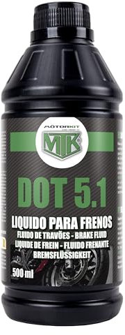 MOTORKIT Fluido Freni DOT 5.1 500 ml. Prestazioni Superiori in Condizioni Estreme. Conforme alla Norma ISO 4925.