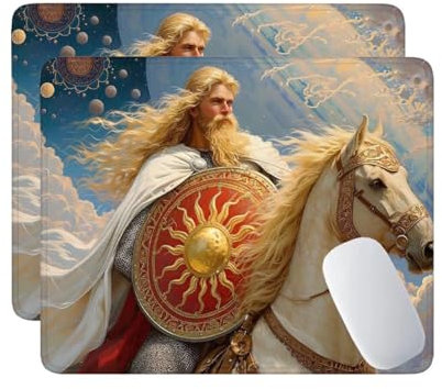 Mouse Mat 2 Pack, with Stitched Edges,320x260x3 mm Mousepad Sun God Gaming Mouse Pad Mat, Waterproof Mouse Mats with Non-Slip Rubber Base, Mouse Pads for Computers, Laptop, PC Keyboard Mat A-903