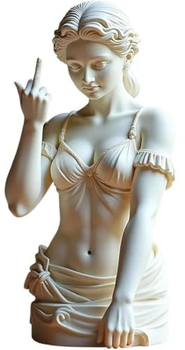 Unapologetic Venus, The Middle Finger Statue, Bold Art Resin Home Decor, Greek Goddess Gesture Statue Sculpture Ornament for Modern Rebels, Funny Unique Decorative That Show Your Personality(E#)
