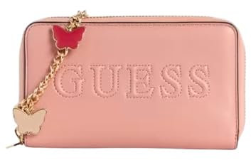GUESS Factory Lilly Ann Portefeuille zippé pour femme, rose