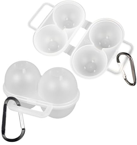 Morain 2 cajas de almacenamiento portátiles para huevos con asa, para exteriores, 2 rejillas