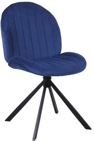 Chummaven Bürostuhl Moderner Samt Drehstuhl Kleiner Bürostuhl für den Heimgebrauch ohne Armlehnen 360° drehbar Metallfuß für Büro Schlafzimmer Arbeitszimmer, Blau