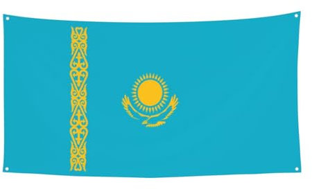 Bandiera del Kazakistan stampata decorazione festiva appeso bandiera - 177,8 x 88,9 cm - Natale, compleanno, festa festa banner