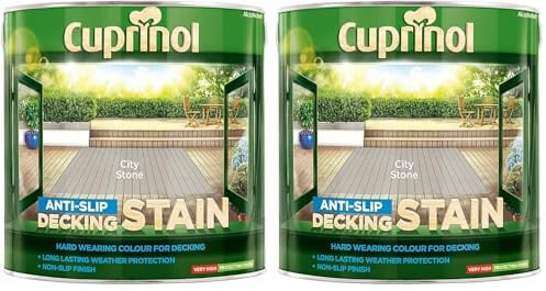 Cuprinol UTDSCS25L Anti Slip Decking Stain City Stone 2.5 Litre (Pack of 2)