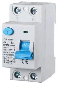 gloca Interruttore Differenziale Puro Salvavita 2P 300mA 220V-6KA 2 Moduli DIN (16 Ampere)