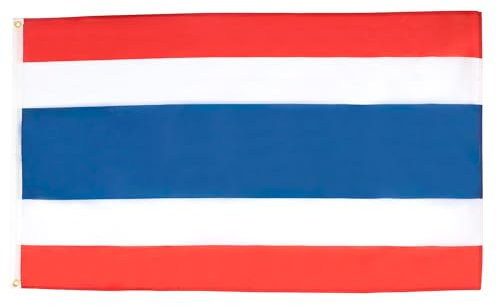 AZ FLAG – Lote de 2 banderas de Tailandia – 90 x 60 cm – Bandera tailandesa 100% poliéster con ojales metálicos integrados