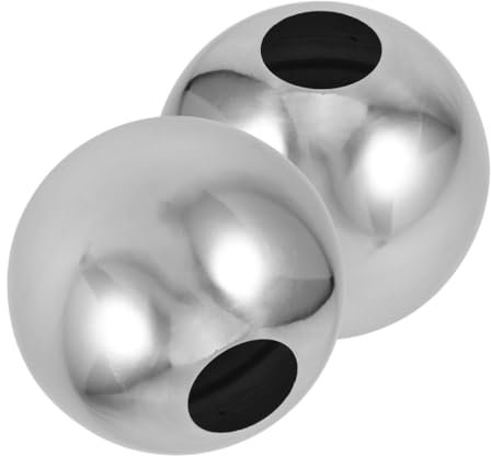 HAKIDZEL 2 Stück Edelstahl-hohlkugeln Für Den Garten: 7,6 cm Hochglanzpolierte, Reflektierende Kugel Mit Zwei Löchern – Ornament Für Den Rasen Im Freien