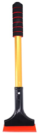 Car Windshield Snow Shovel Extendable Soft PVC Antifreeze Handle Nonslip Window Ice Scraper for Offroad SUV Trucks Aluminum Alloy Golden 42x11cm