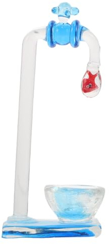 EPIGEIST Deko Aquarium Goldfisch aus Glas Schwimmende Wasserhahn Dekoration Kleines Aquarium Ornament für Schreibtisch und Wohnraum