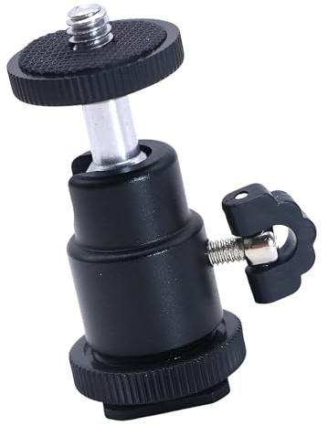 360 Grad drehbarer Metall-Kugelkopf-Blitzschuh-Adapter zur Montage von LED-Leuchten an DSLR-Kameras, Fotografie, Videografie, Getriebe-Kugelkopf