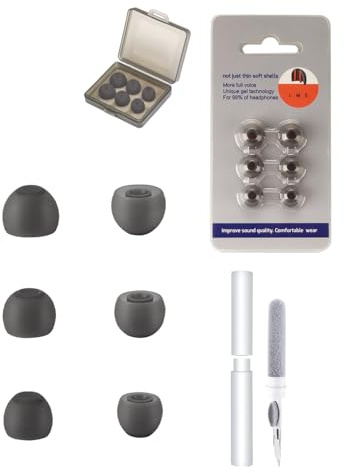 3 Pairs Silicone Earbuds for Sony WF-1000XM6，daunke Replacement Earbuds，3 Different Size (S/M/L)，soft and comfortable，for In-Ear Headphones，Grey