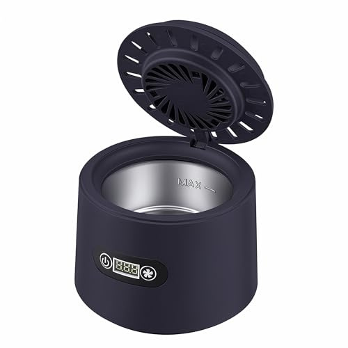 Ultraschallreinigungsgerät mit UV-Licht & Ventilator, 180ml Dental Pod für Zahnschiene & Prothese, 43kHz Ultraschallreiniger mit Schnell-Trocknung, Sanfte Reinigung von Schmuck & Schnuller, DC 12V