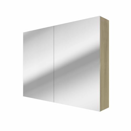 AcquaVapore by Sandra Jentho Spiegelschrank Badspiegel Badezimmer Spiegel City 100cm braun Eiche ohne LED Beleuchtung