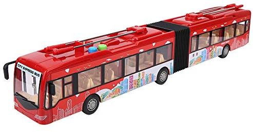 OEBUAFI Leksaksbuss för Barn med Ljus och Musik, Tröghetsdriven Pedagogisk Lekbil, Roligt Lärande Fordon för åldrar Under 14, Plastkonstruktion, 19,68x7,87x3,74