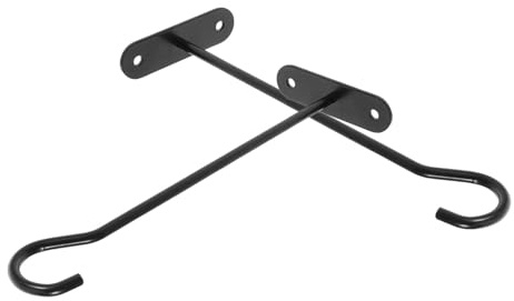 OSOLADY 2pcs Black Iron Flower Pot Hangers for Wall Mount, Efficient Space Utilization and Fading Resistant Metal Plant Hooks for Garden and Vertical Gardens