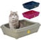 CAT CENTRE Grey Jumbo Cat Litter Tray With Rim 57x43x16cm Scoop Kitten Litter Box Toilet Large Loo