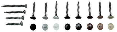 SN-TEC Spanplattenschrauben/Senkschrauben/Holzschrauben mit Abdeckkappen (50 Stück) Länge 25 bis 70mm wählbar, Farbe wählbar (4,5x40mm, Schwarz RAL 9005)