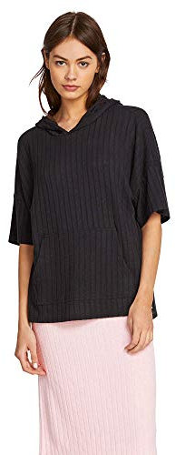 Volcom Damen Poncho Lil Loose Fit mit Kapuze - Schwarz - Klein