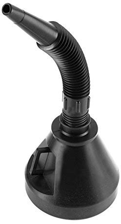 2 in 1 Car Fuel Funnel Spout for Oil, Petrol, Flexible Black Plastic Funnel for Engine Fluids