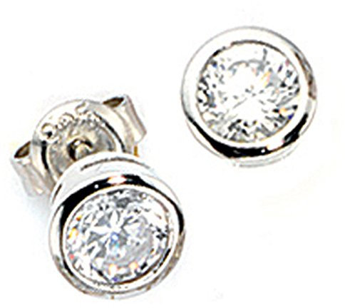 Jobo Damen-Ohrstecker aus 925 Sterling Silber mit Zirkonia Rund